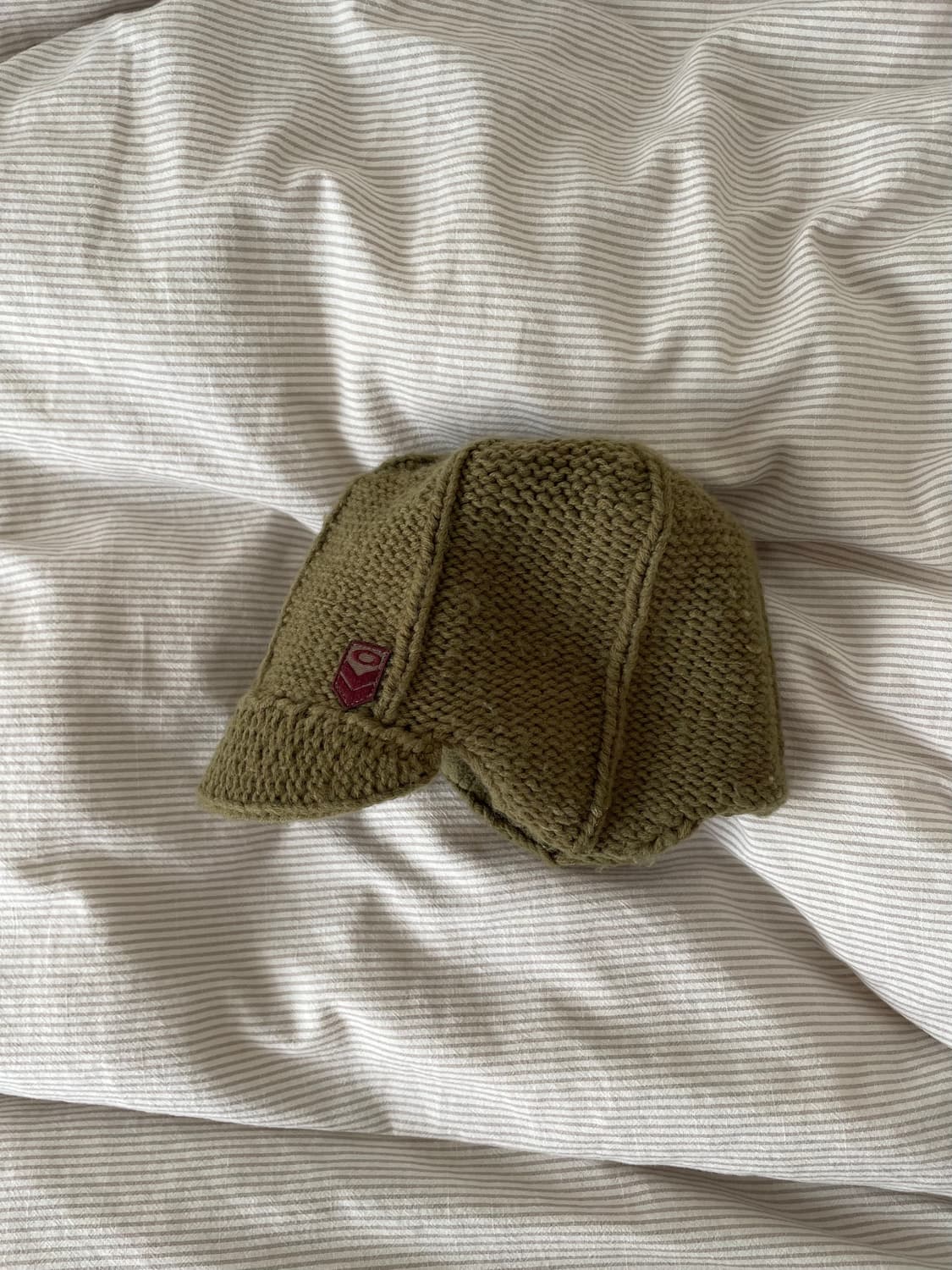 오클리 이어플랩 니트모자 카키색 상품이미지3