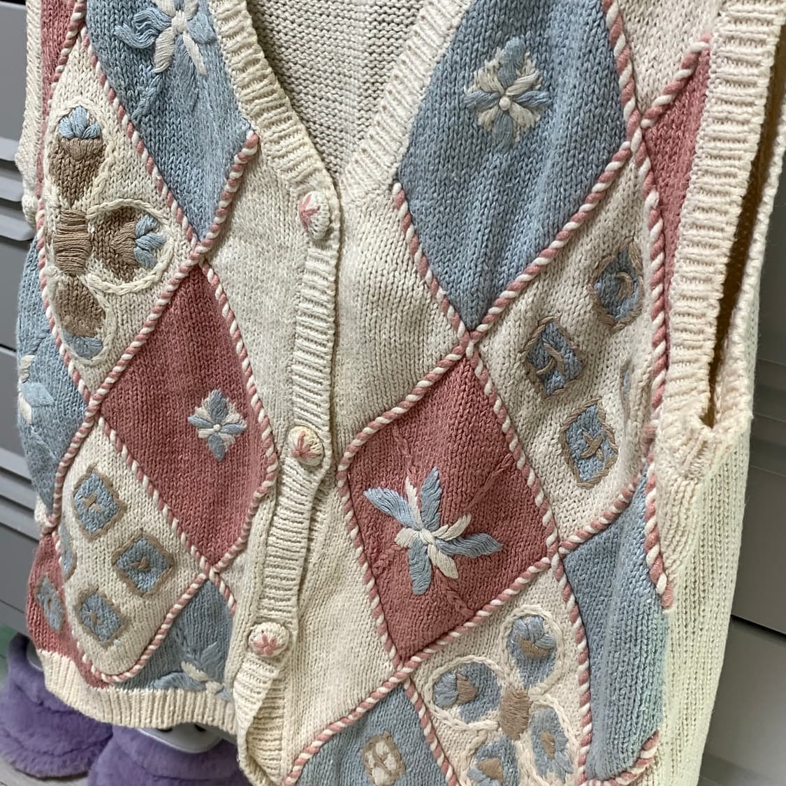 빈티지 자수 니트 베스트 상품이미지2