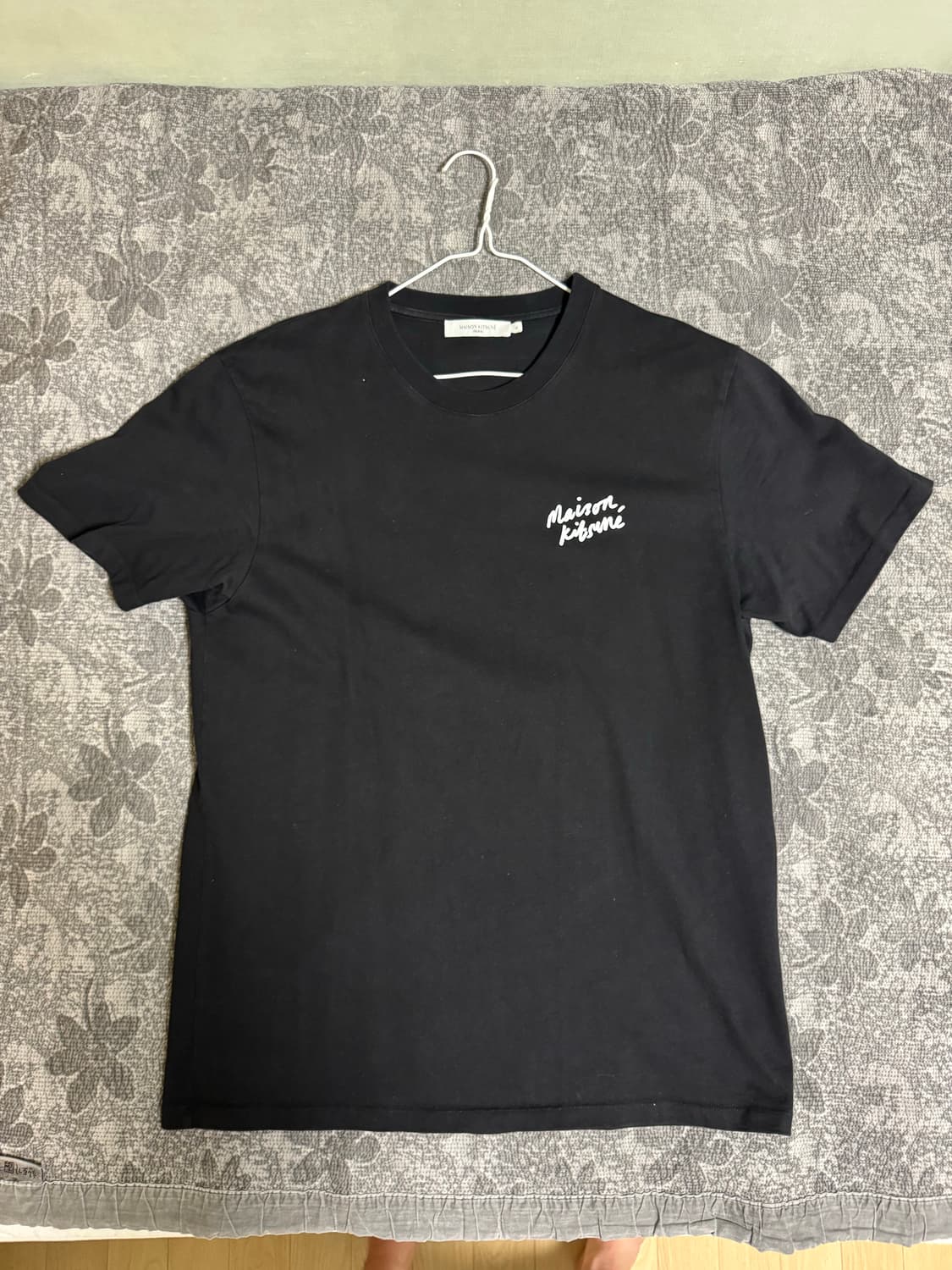 메종키츠네 레터링 반팔 티셔츠 블랙 105 상품이미지1