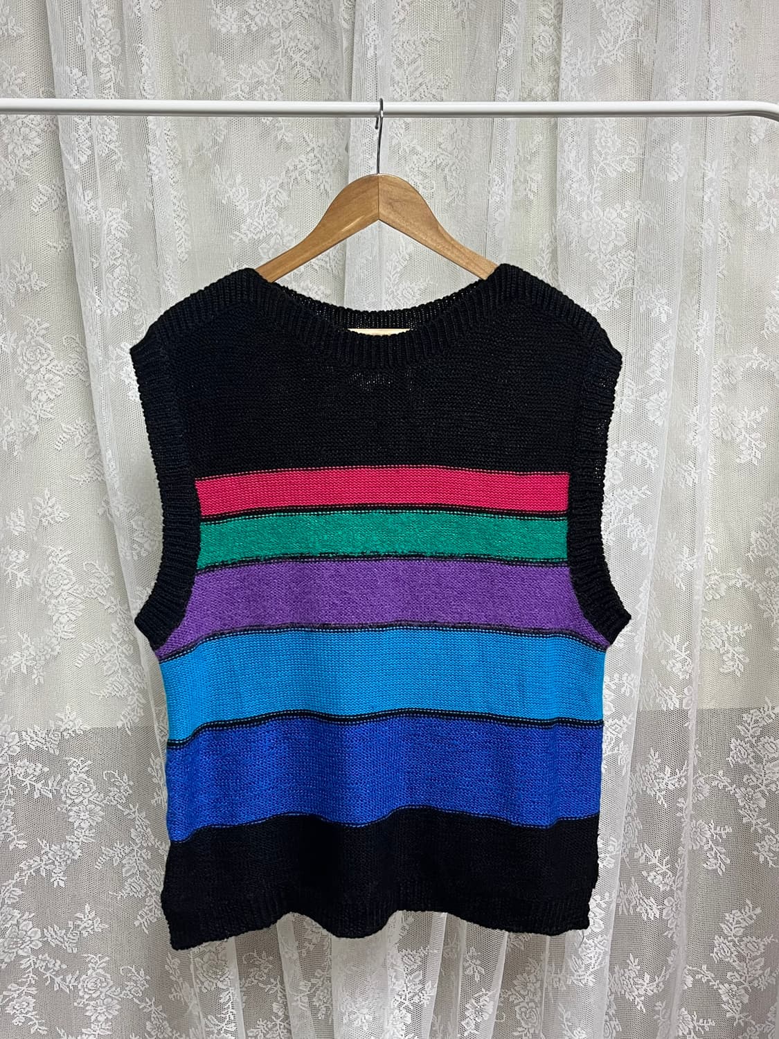 L) 앤더슨벨 무지개 니트 베스트 상품이미지1