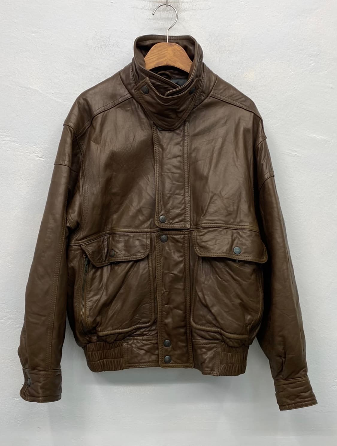 Ixiz brown leather jacket# 상품이미지5