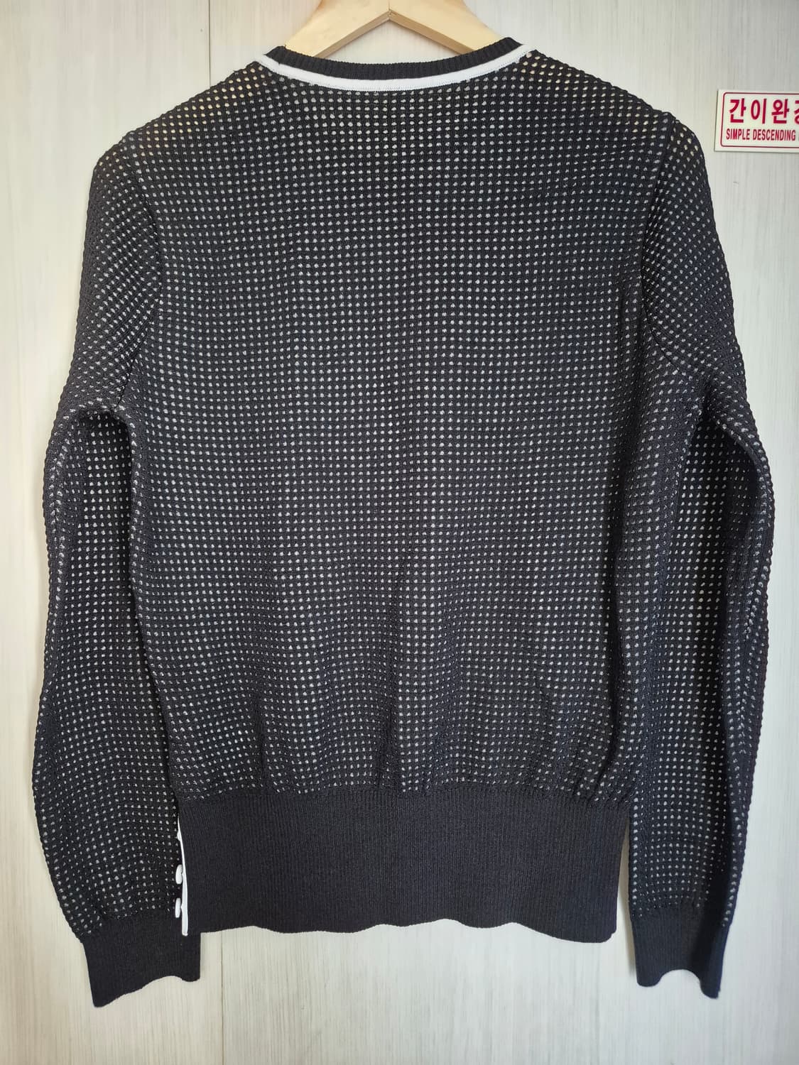 핑(ping) 여성 메쉬 오버레이 라운드넥 니트 100 상품이미지2