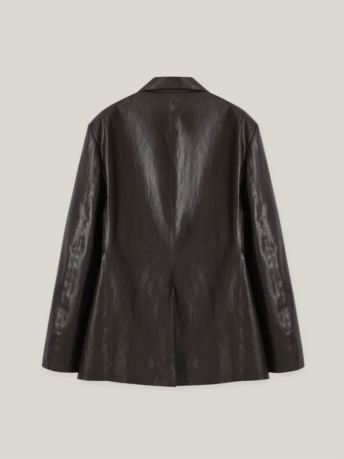 파사드패턴 오버핏 레더자켓 브라운 상품이미지2