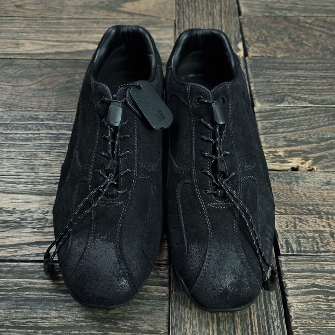 [야세] 스파이더 왁스 워싱 스웨이드 스니커즈 블랙 M17500 상품이미지2