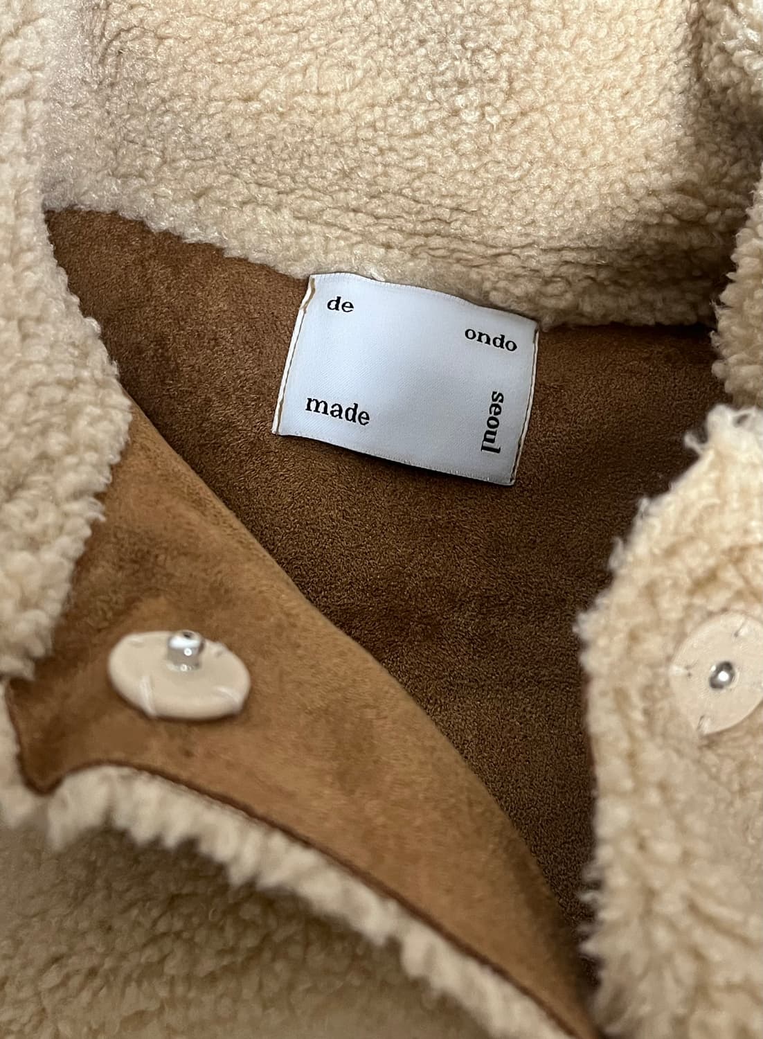 드온도 양털 시어링 베이지 카라 코트(새제품) 상품이미지5