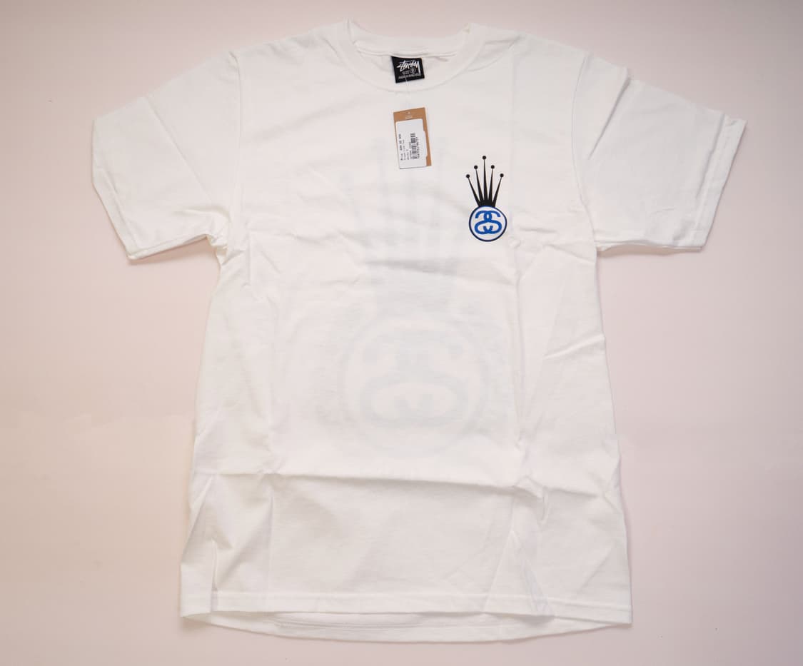 [새제품] 스투시 크라운 링크 티셔츠 화이트 S사이즈 상품이미지1