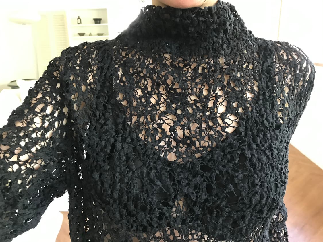 vintage high neck net top 상품이미지3