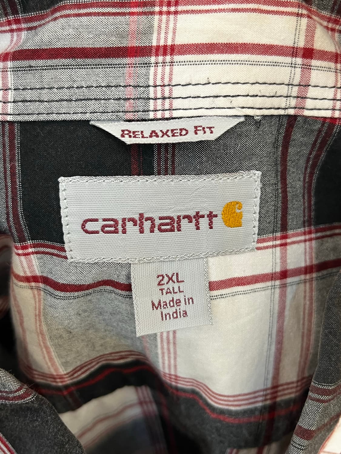 칼하트 코튼 체크 반팔 셔츠 블랙/레드 상품이미지8