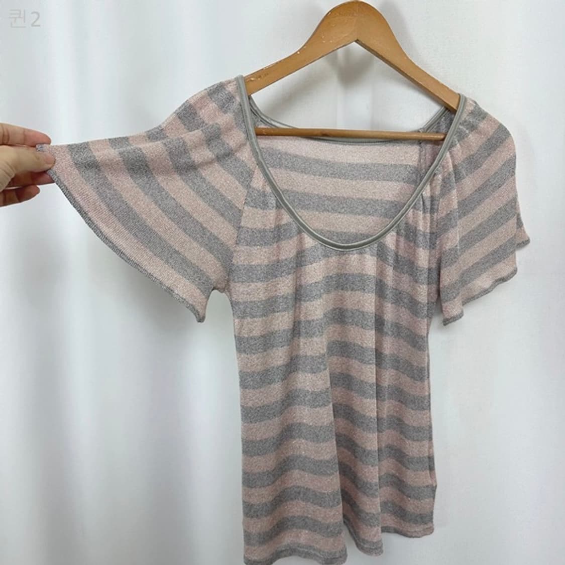 CERIS 일본수입 여자 니트 반팔티 S 상품이미지3