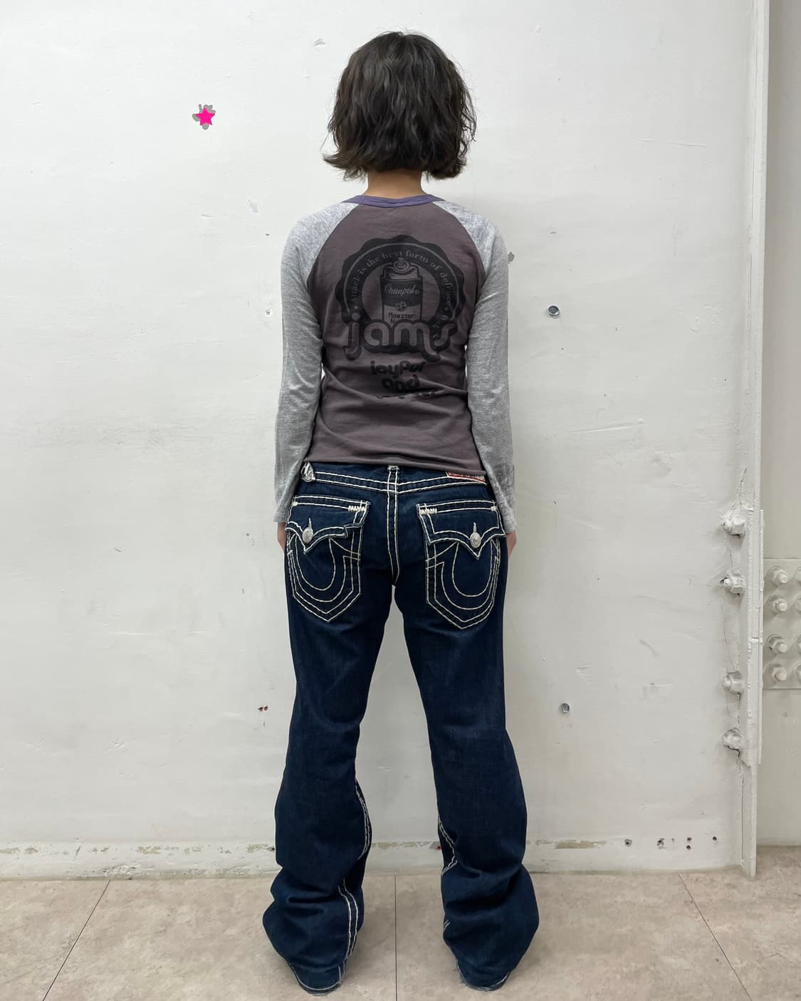 Jam Panda Embroidery Gray Long Sleeve 상품이미지5