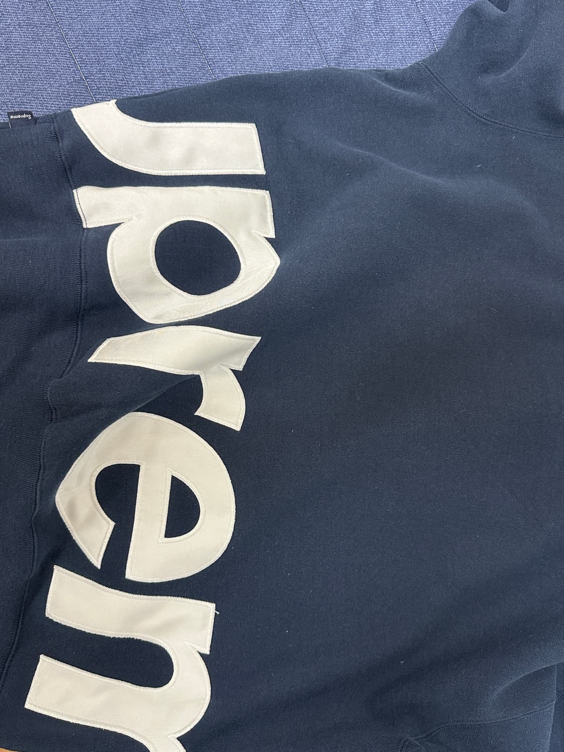 25ss 슈프림 빅로고 후드 집업 네이비 M 상품이미지10