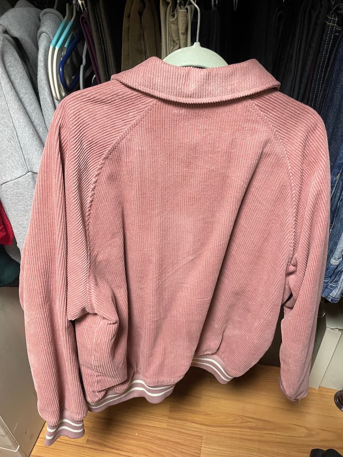 어반디타입 코듀로이 래글런 자켓 핑크  논패딩 L사이즈 상품이미지3