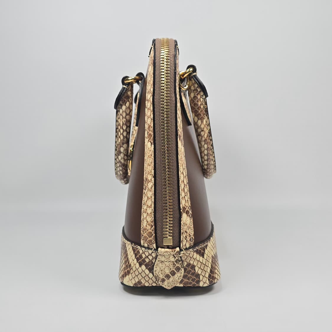 구찌 스몰 레더 파이톤 트리밍 홀스빗 1955 탑 핸들 토트 겸 숄더백 상품이미지4