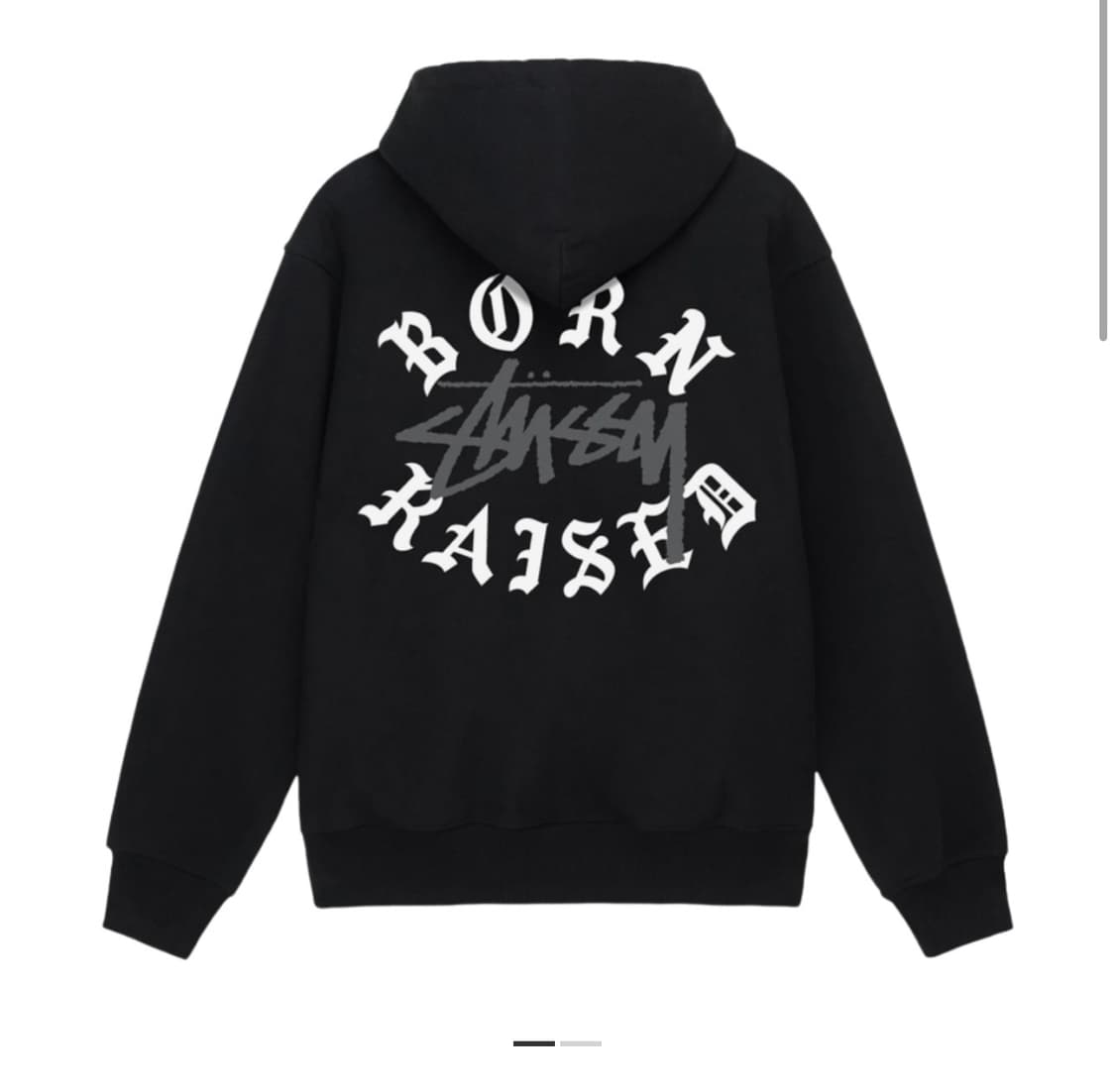스투시 본앤레이즈드 로고 후드 집업 블랙 상품이미지1
