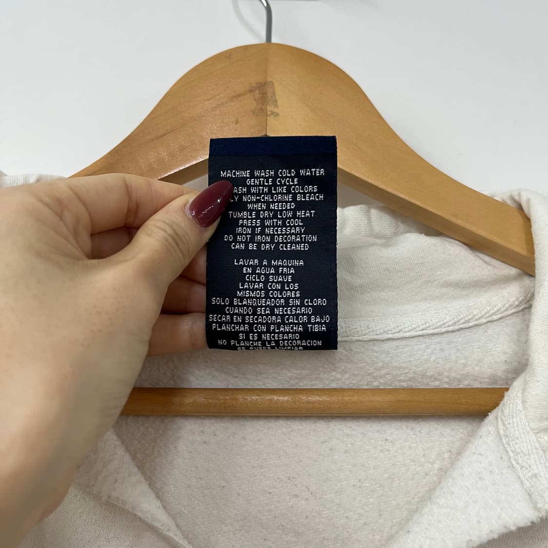 폴로 랄프로렌 핑크로고 아이보리 후드티 상품이미지6