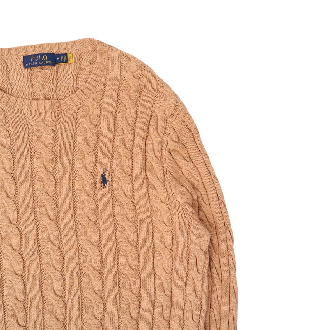 폴로 랄프로렌 신형 QR 베이지 코튼 케이블 니트 상품이미지3
