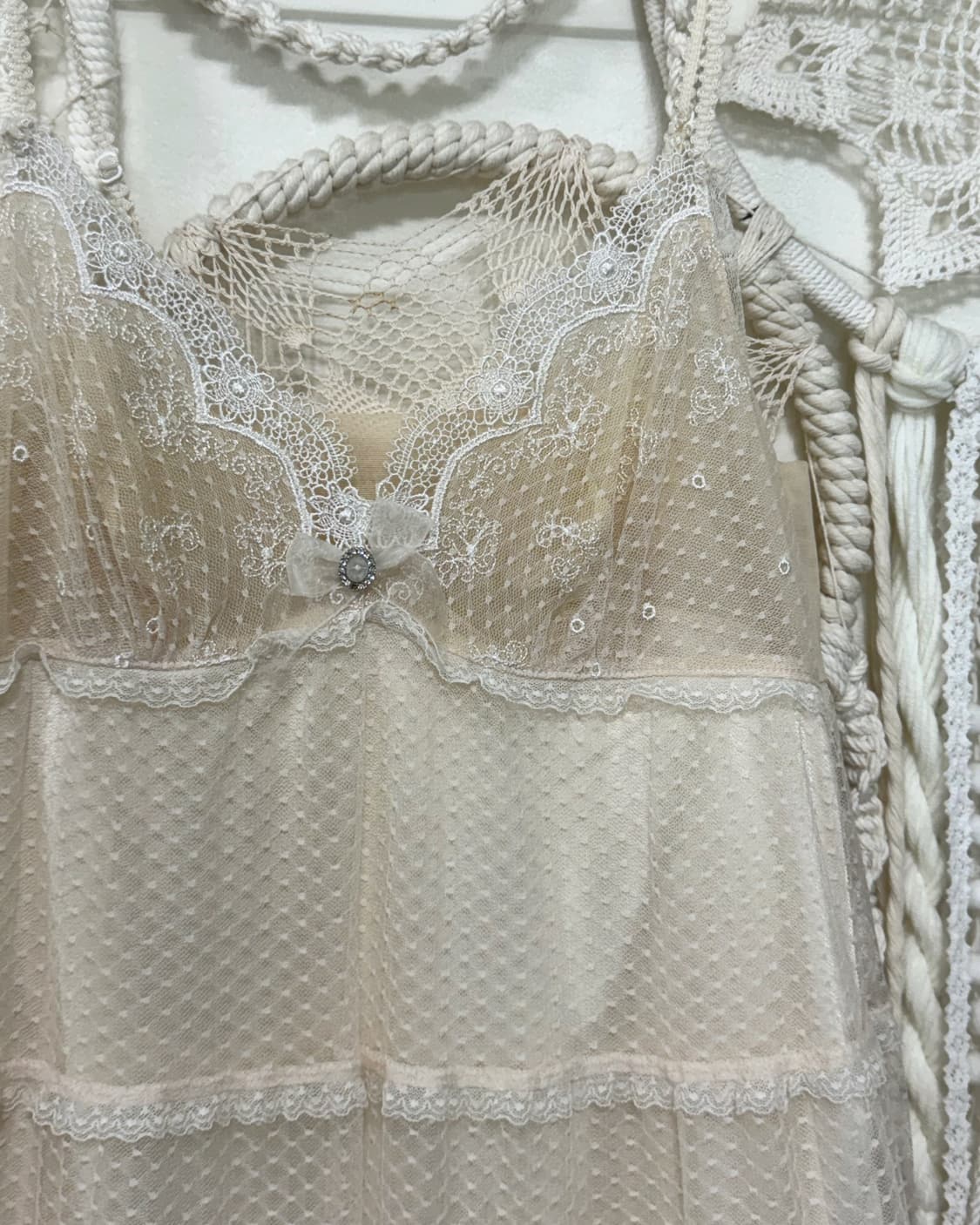 Cream Ivory Cancan Lace Slip  상품이미지4