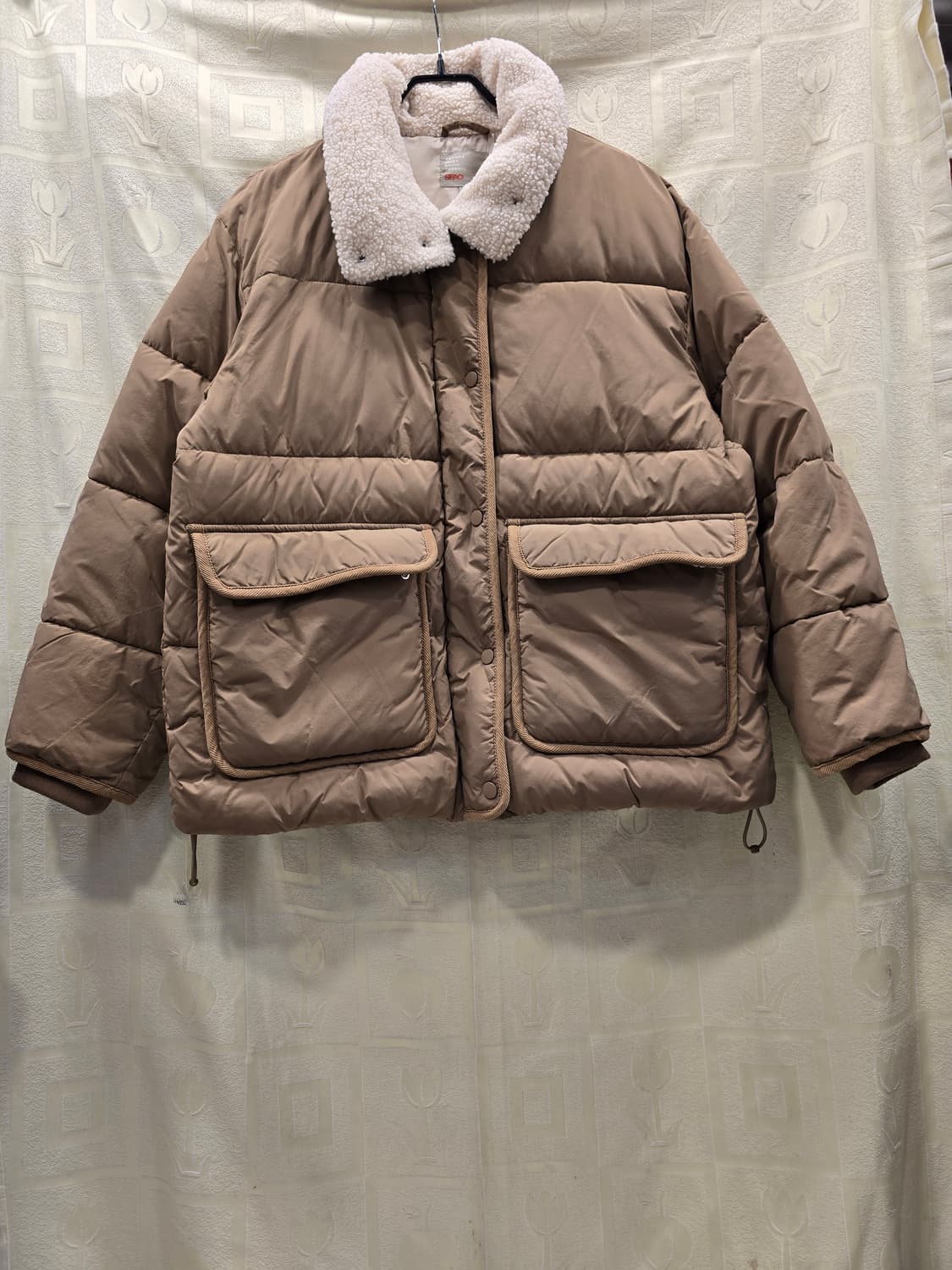 스파오 브라운 양털 카라 패딩 L(100) 상품이미지1