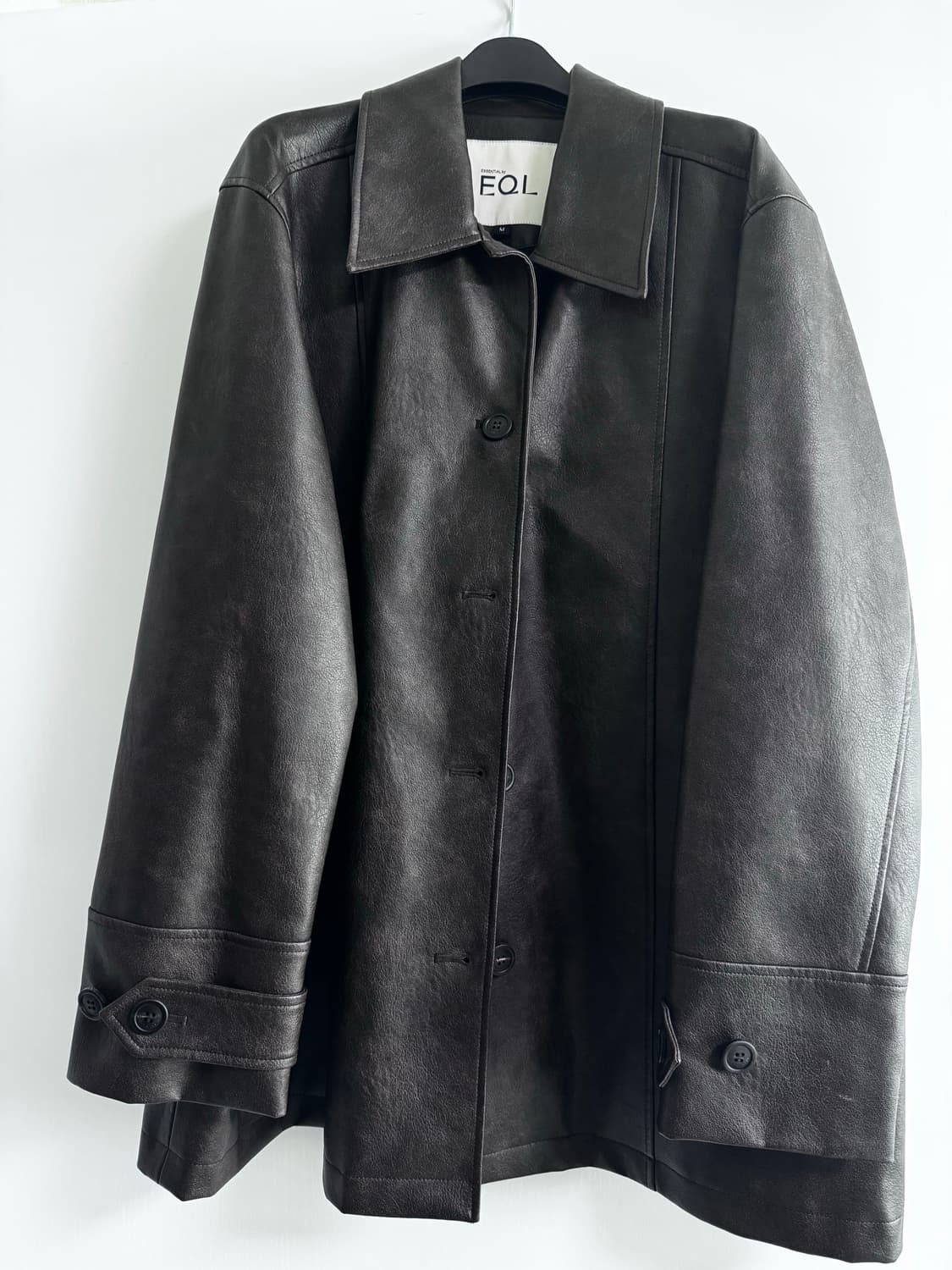 A-line Vegan Leather Jacket 다크브라운 M 상품이미지2