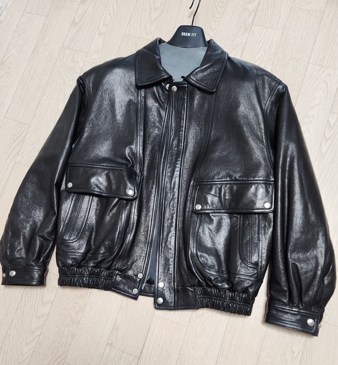 (XL) 던스트 오버사이즈드 빈티지 레더 블루종 상품이미지3