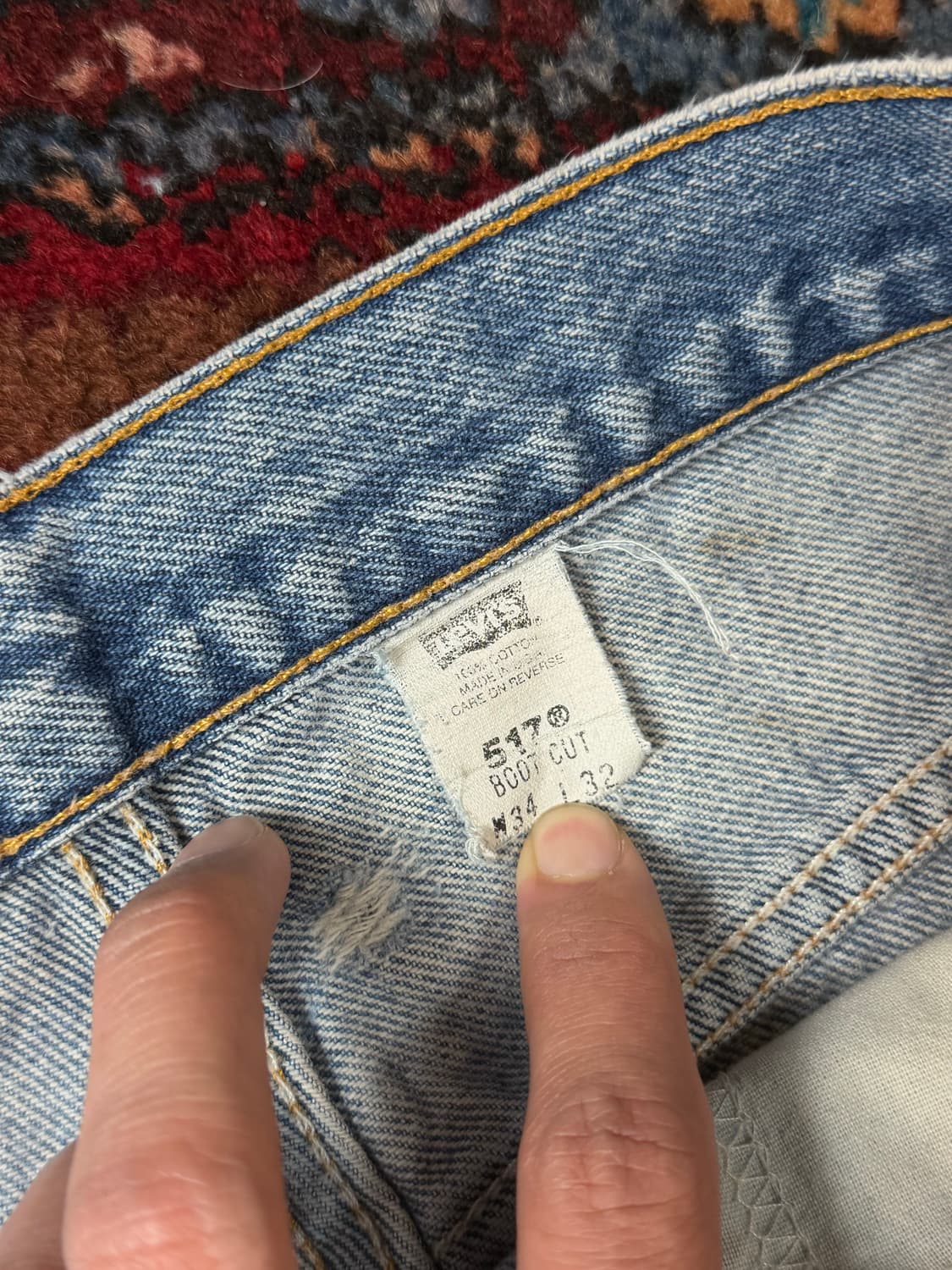 90's USA Made 빈티지 리바이스 517 오렌지탭 부츠컷 데님 상품이미지9