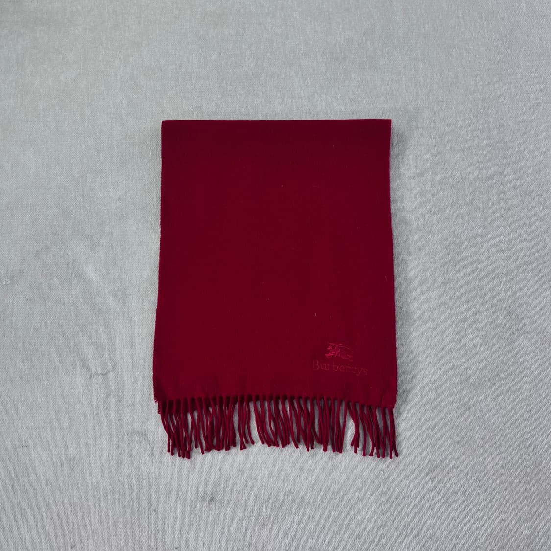 버버리 기마로고 캐시미어 레드 머플러 상품이미지2