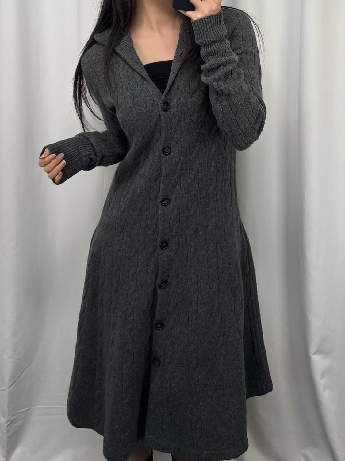 폴로 그레이 울 캐시미어 니트 원피스 상품이미지2