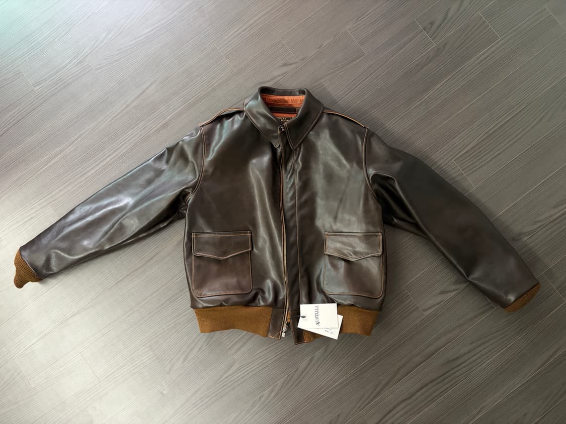 아카펠라클로딩 A-2 씰브라운 스티어하이드 42사이즈 상품이미지1