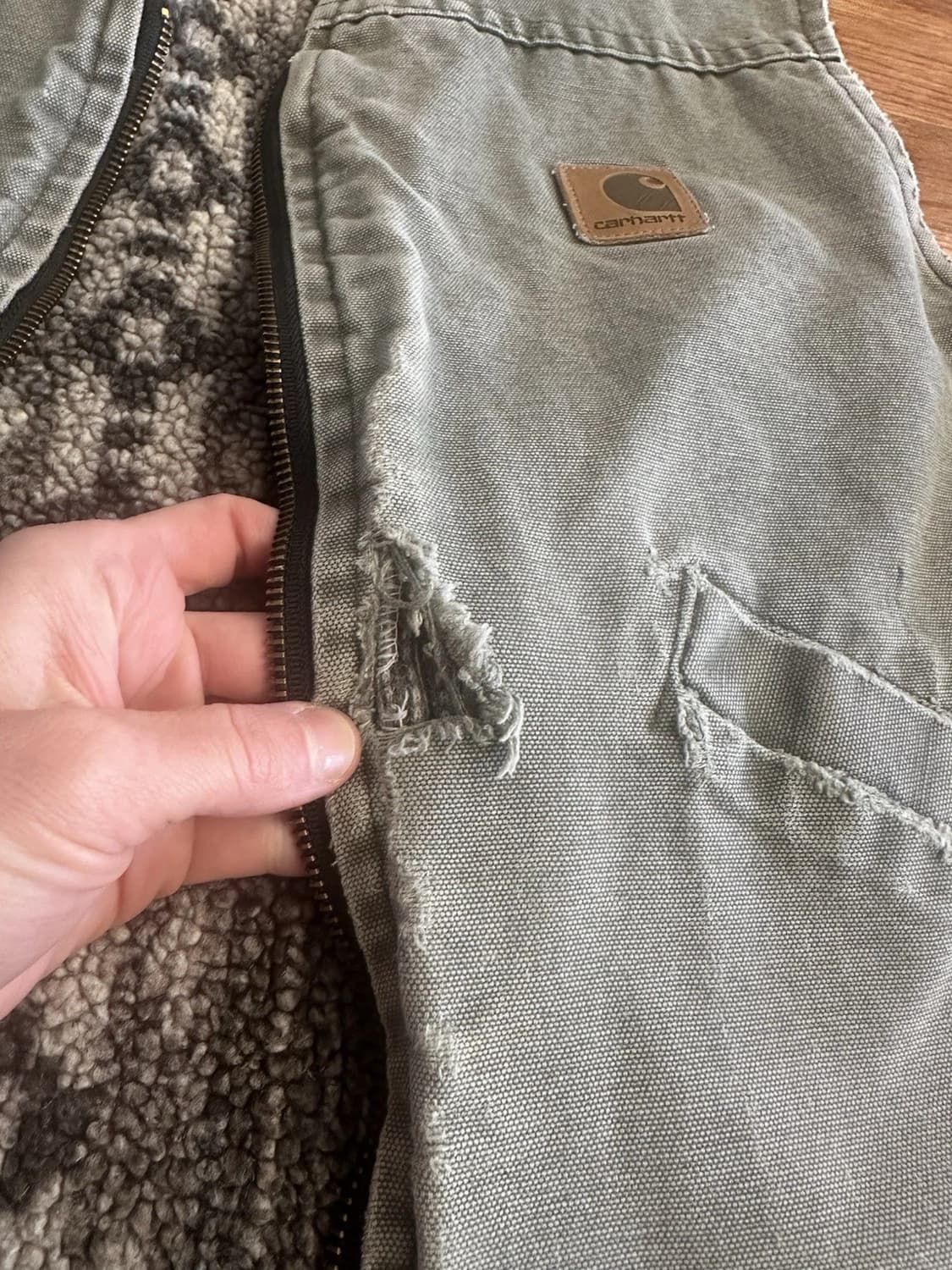 90s 빈티지 칼하트 판넬 리버시블 플리스 베스트 L 상품이미지8