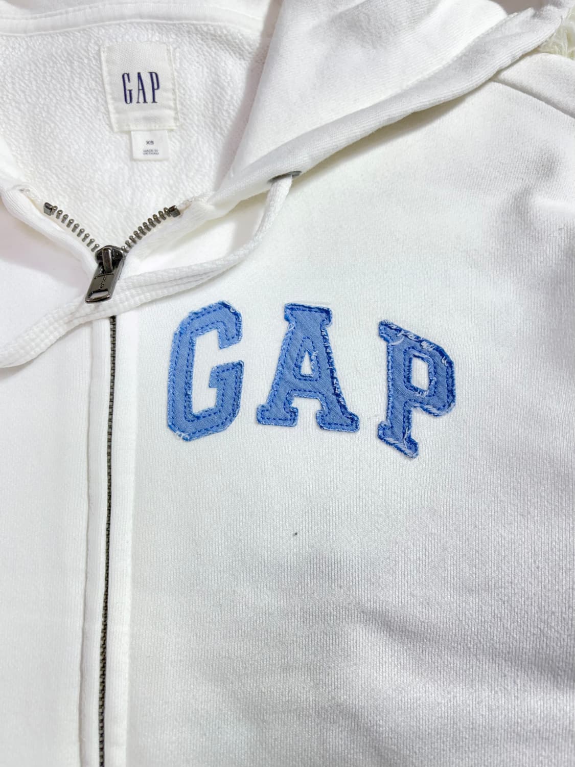 GAP 갭 성조기 빅로고 화이트 후드집업 상품이미지7