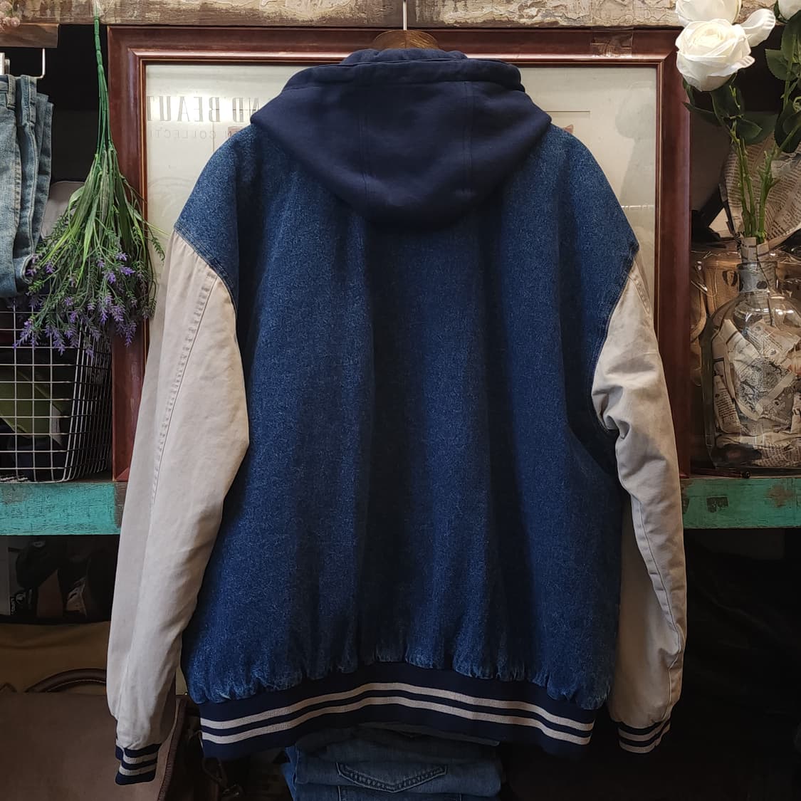 90s 빈티지 워크자켓 베이스볼 데님자켓 바시티 자켓 야구잠바 m 상품이미지2