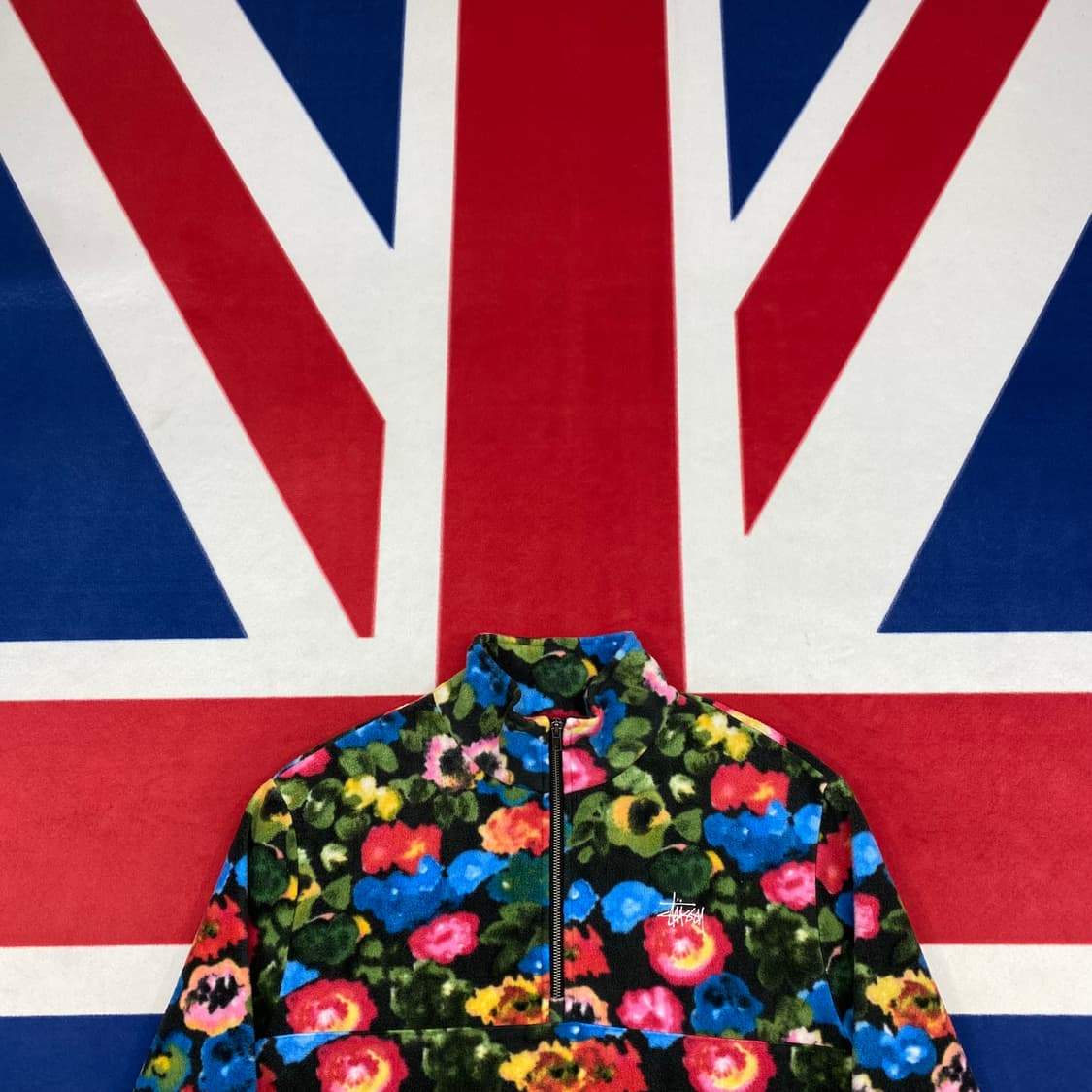 스투시 플로랄 반집업 후리스 M 상품이미지2