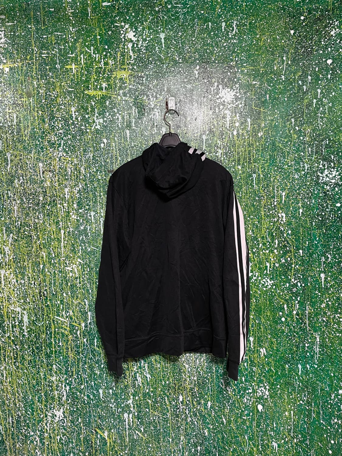 아디다스 블랙 스몰로고 져지 후드집업 L 상품이미지6