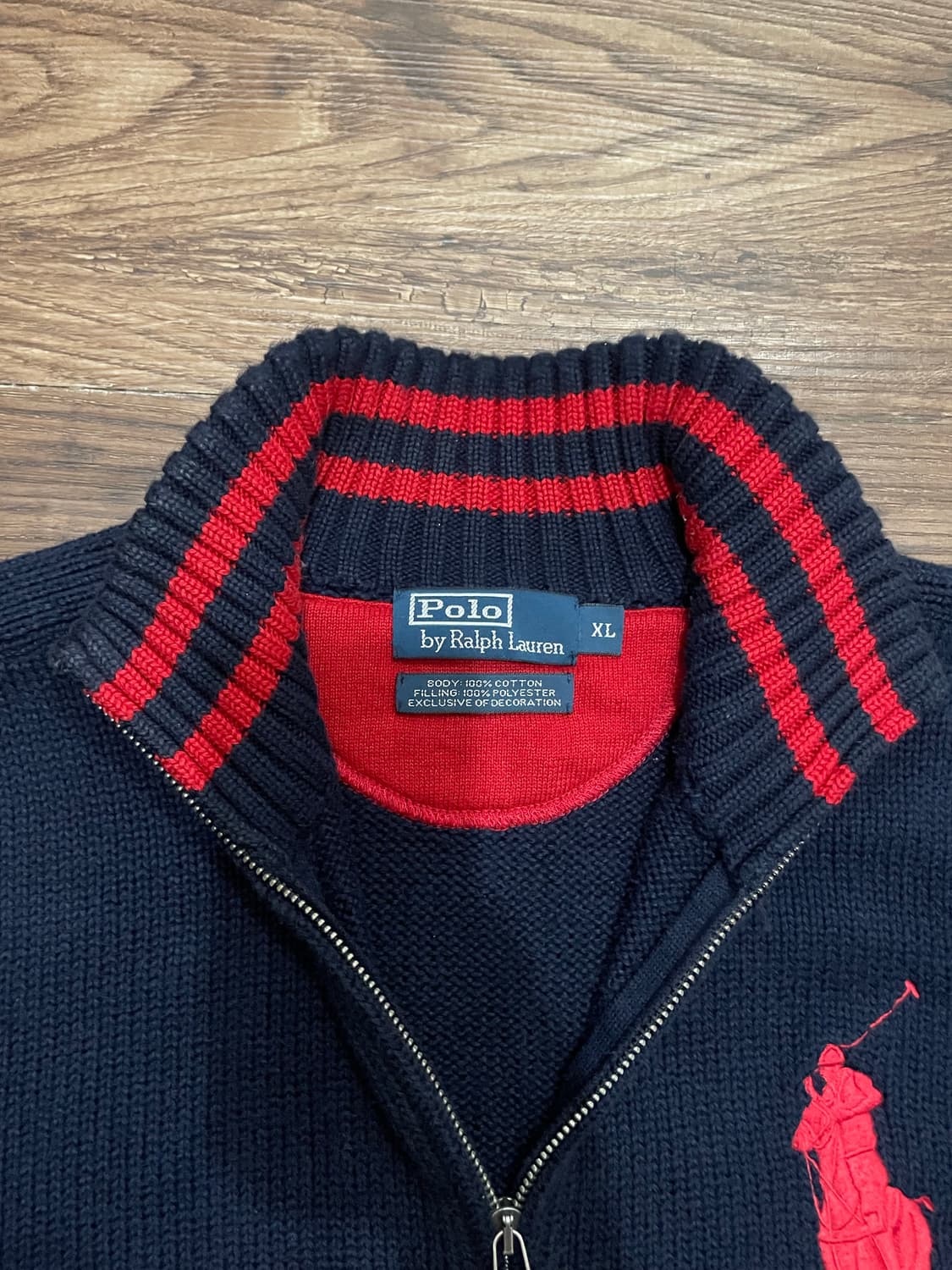 폴로 랄프로렌 빅포니 풀집 스웨터 니트 집업 네이비 상품이미지8