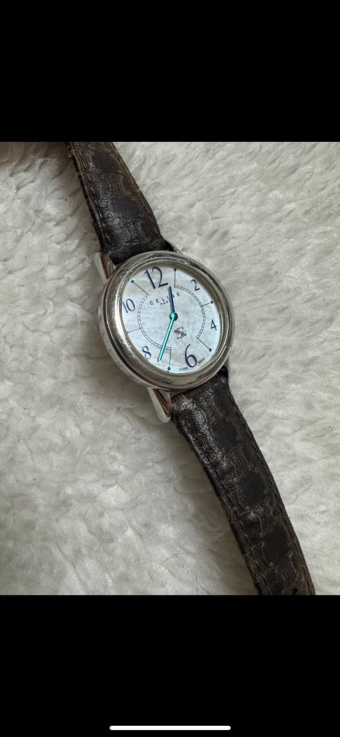 셀린느 시계 라운드쉘 쿼츠 빈티지 시계 자개 다이얼 상품이미지2