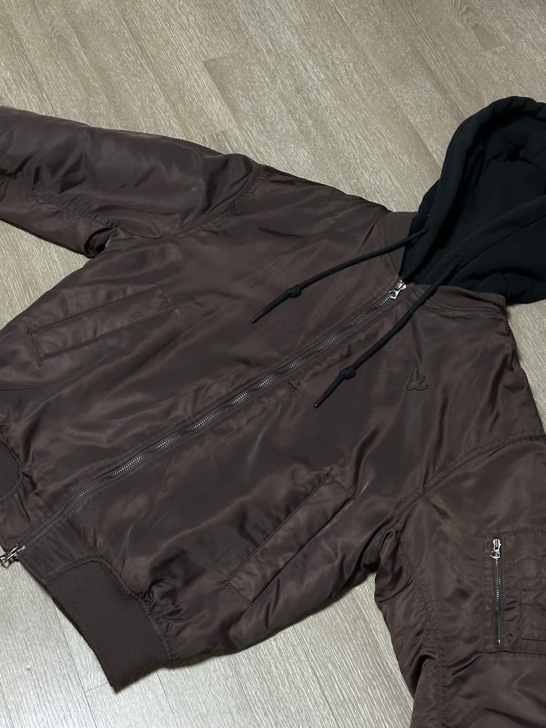 와릿이즌 디테쳐블 후디드 MA-1 점퍼 브라운 상품이미지6