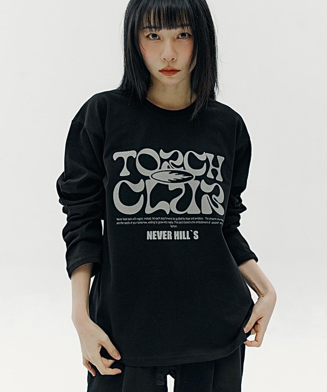(1회착 택포가격) 토치 NEVER HILL 롱슬리브 블랙 L 상품이미지1