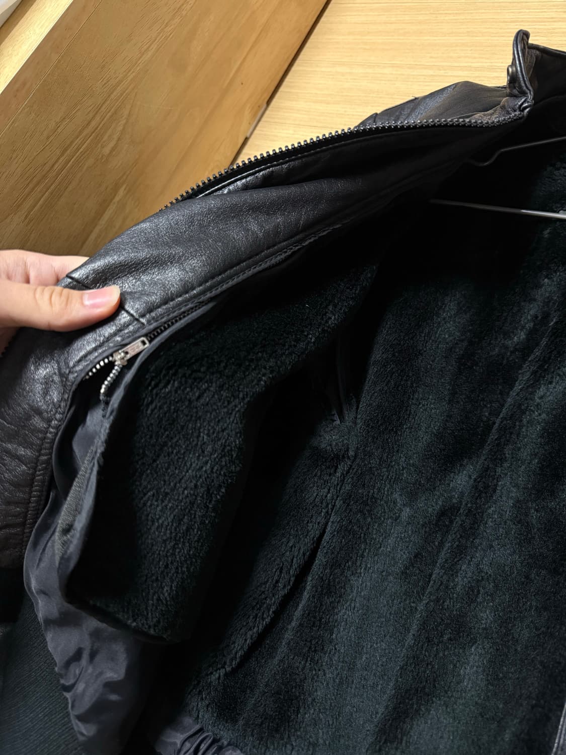 빈티지 레더자켓 안감 퍼 탈부착 L 상품이미지6