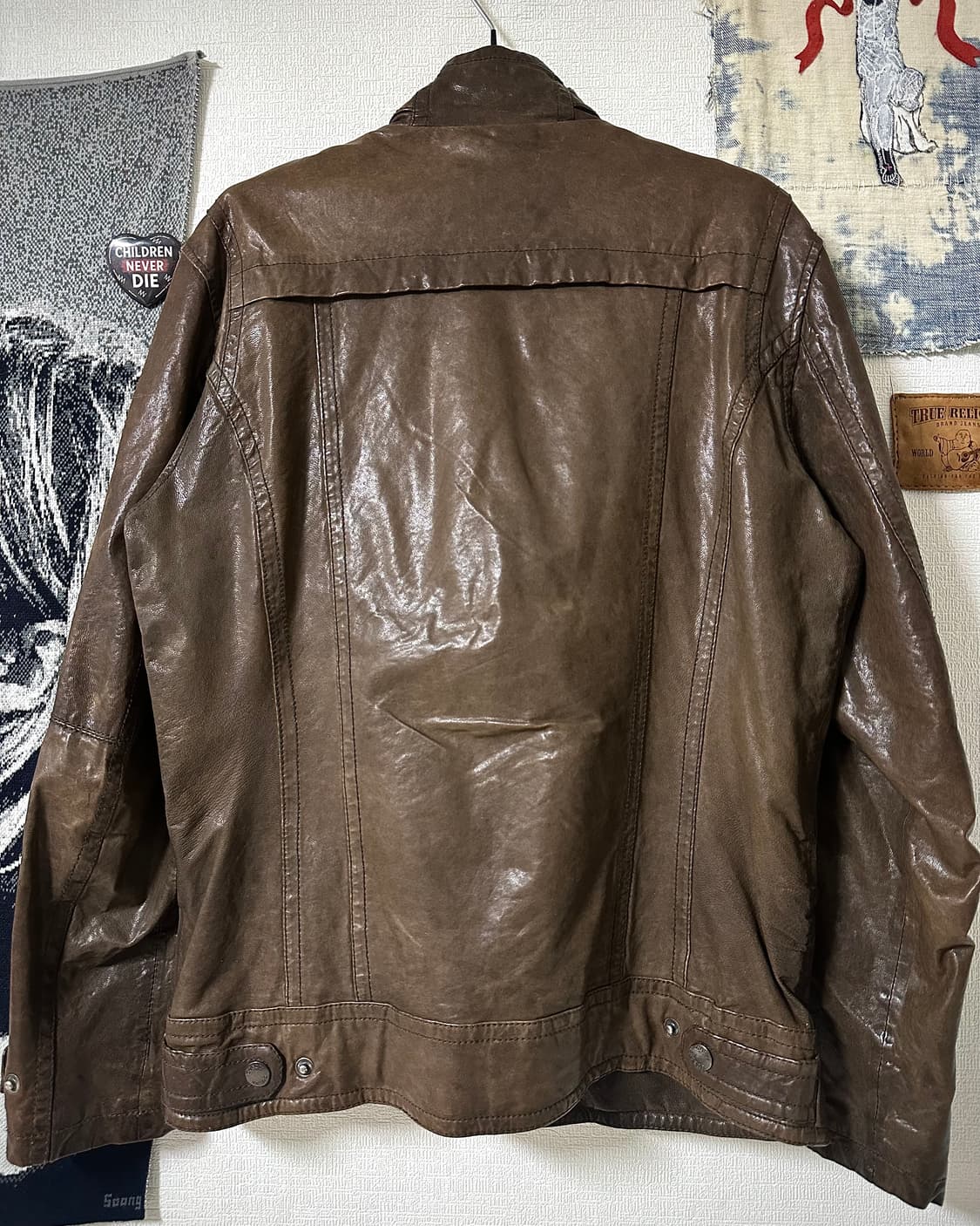 2010 GUESS 이탈리안 램스킨 하이넥 레더자켓 페이드 브라운 상품이미지7