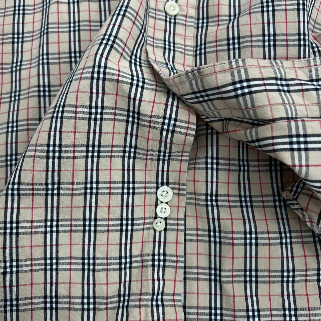 버버리 빈티지 노바체크 반팔 셔츠 L 상품이미지8