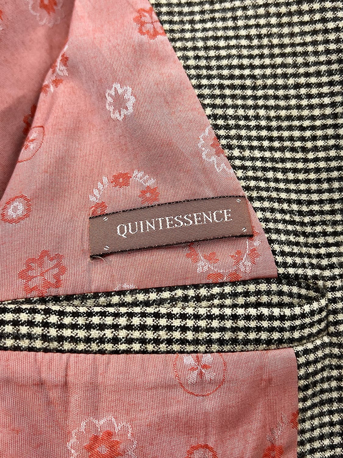 퀸테센스 하운드투스 브라운 체크 러프 커팅 2b 블레이저 상품이미지7