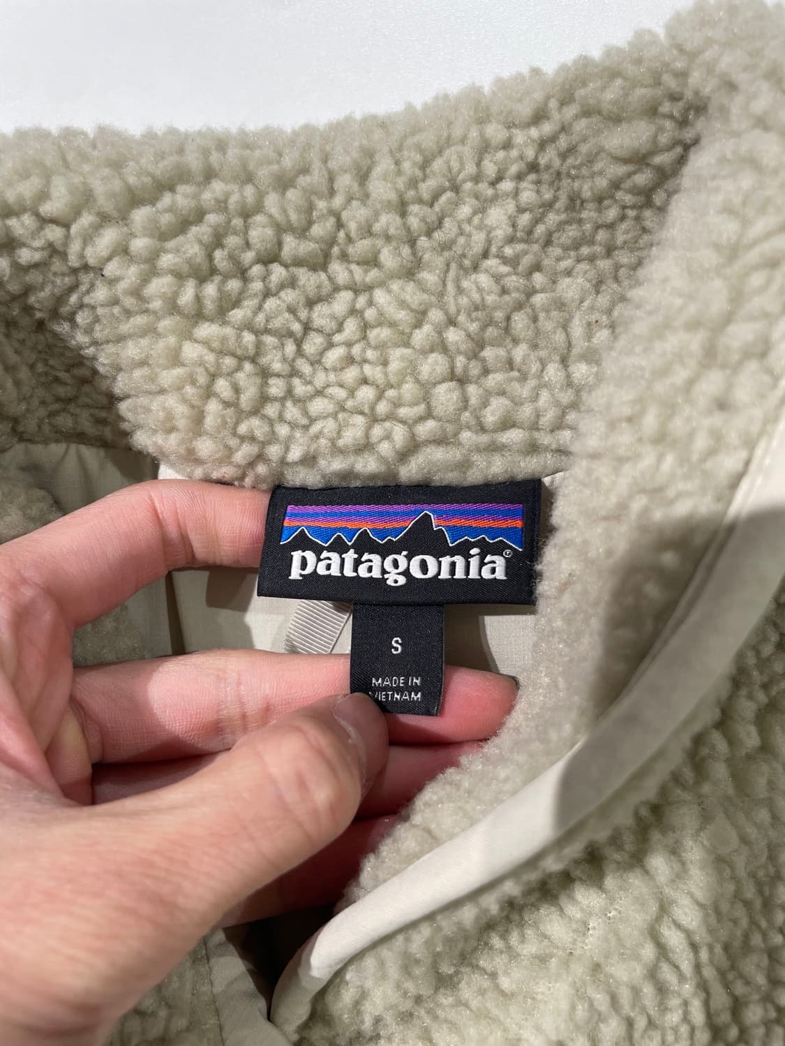 파타고니아 베이지 스냅 버튼 숄 카라 플리스 상품이미지7
