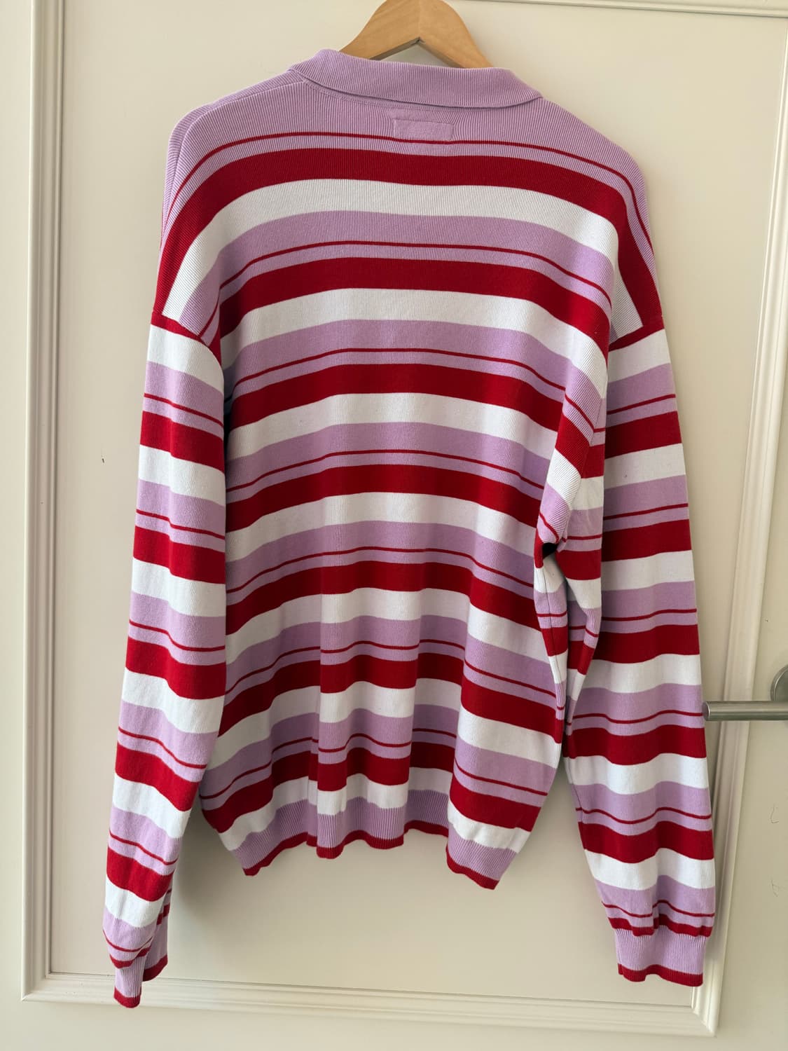  슈프림 스트라이프 집 롱슬리브 폴로 블랙 - 24FW XL 상품이미지2