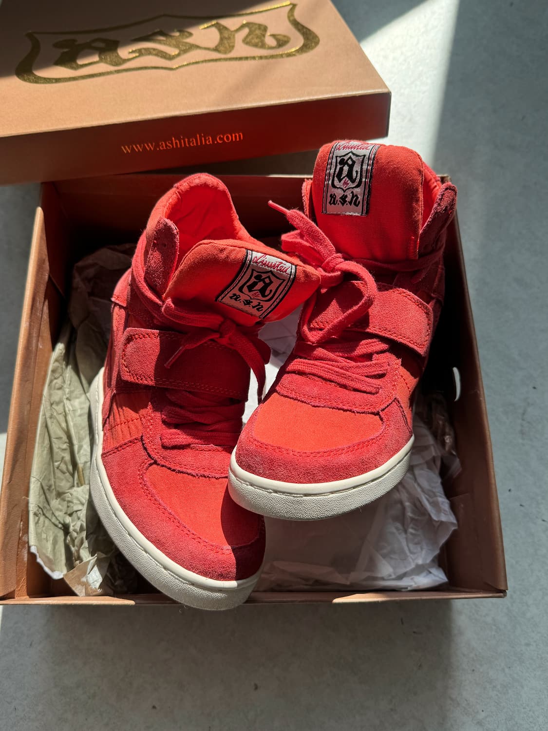 ASH 보위 웨지힐 하이탑 스니커즈 자몽맛 상품이미지2