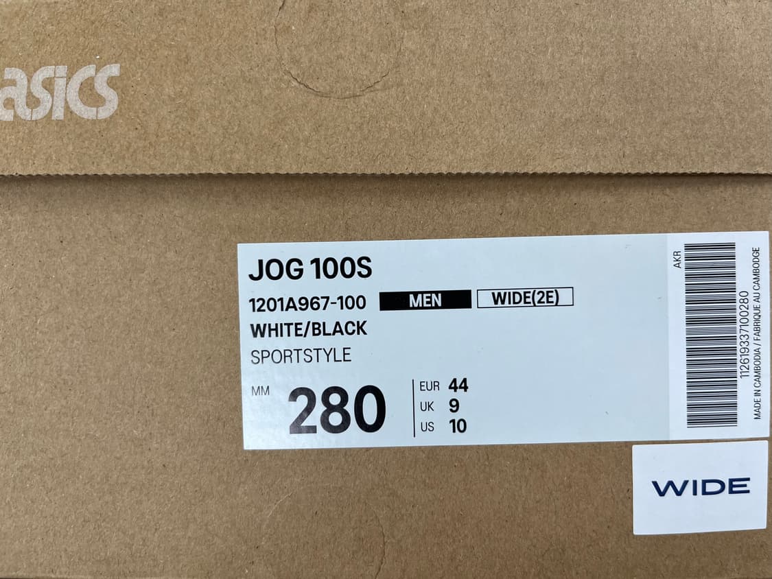 아식스 조그 100s 화이트 블랙 - 2E 와이드 280mm 상품이미지4