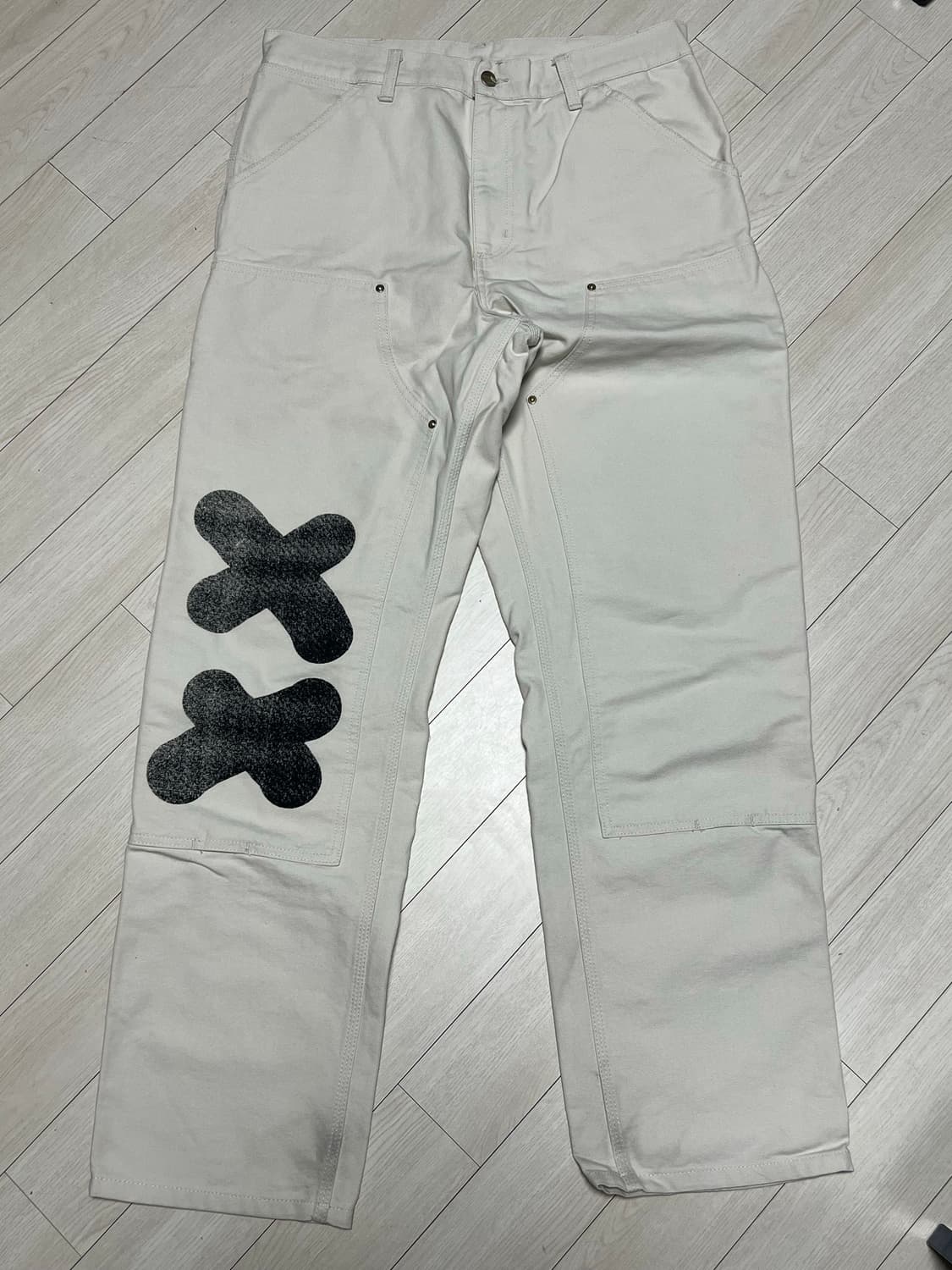 칼하트x웍스아웃 더블니아이보리팬츠 32x32 상품이미지1