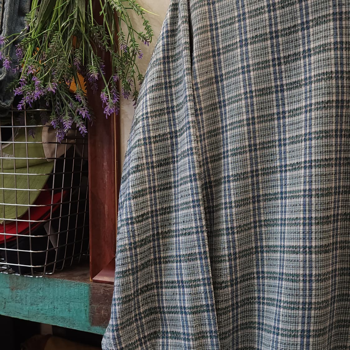 60s 프랑스 워크셔츠 가드너 빈티지 셔츠 그린 롱 튜닉 셔츠 m 상품이미지5