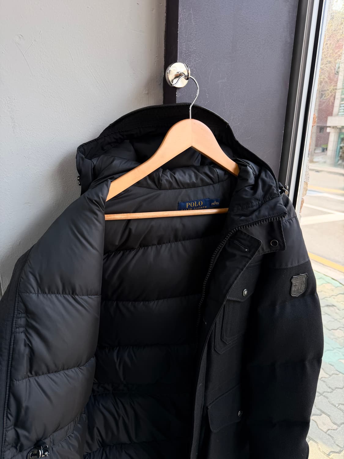 S/ 폴로랄프로렌 블랙 레더패치 헌팅 다운패딩 상품이미지6