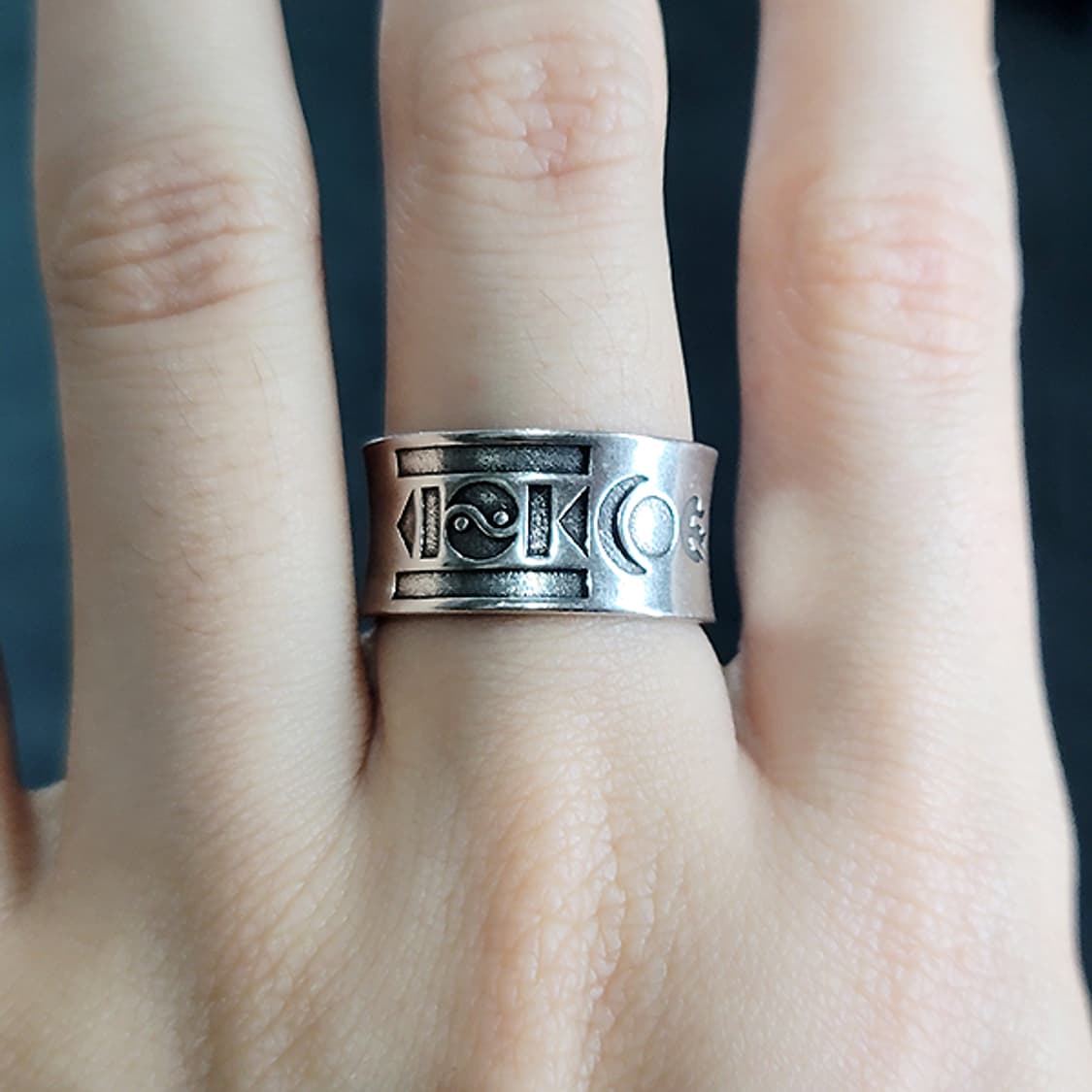 Circa 실버 남자 엔틱 빈티지 명품 고대 상징 문양 반지 상품이미지8