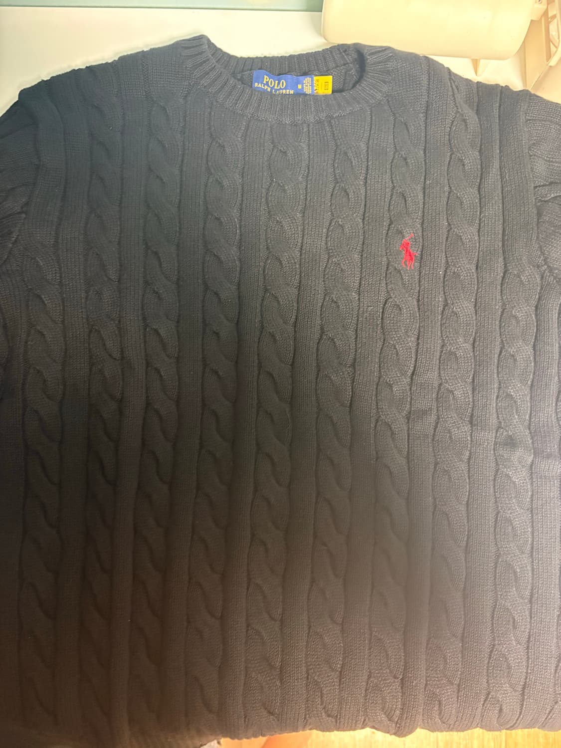 폴로 꽈배기 니트 블랙 상품이미지2